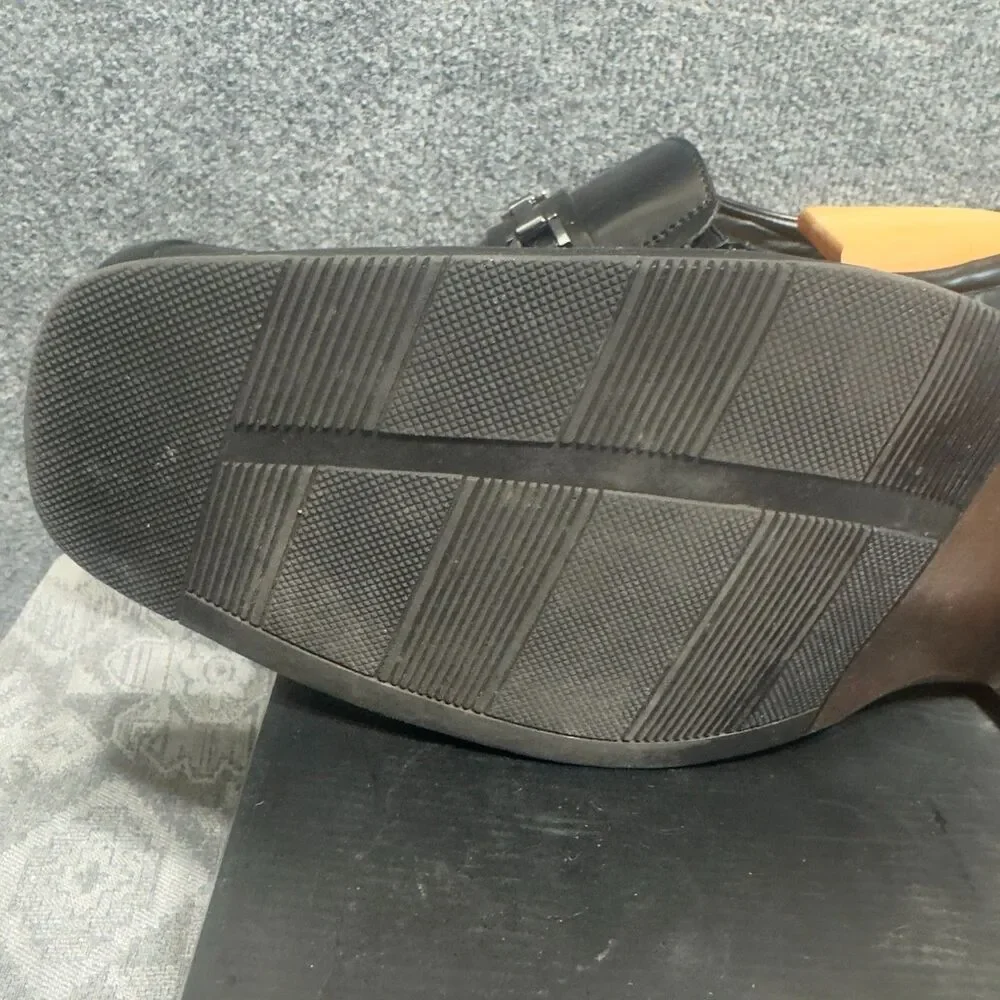 Alfani Ace Mens 13M Black Square Toe Loafers EUC Box Cedar Shoe Trees